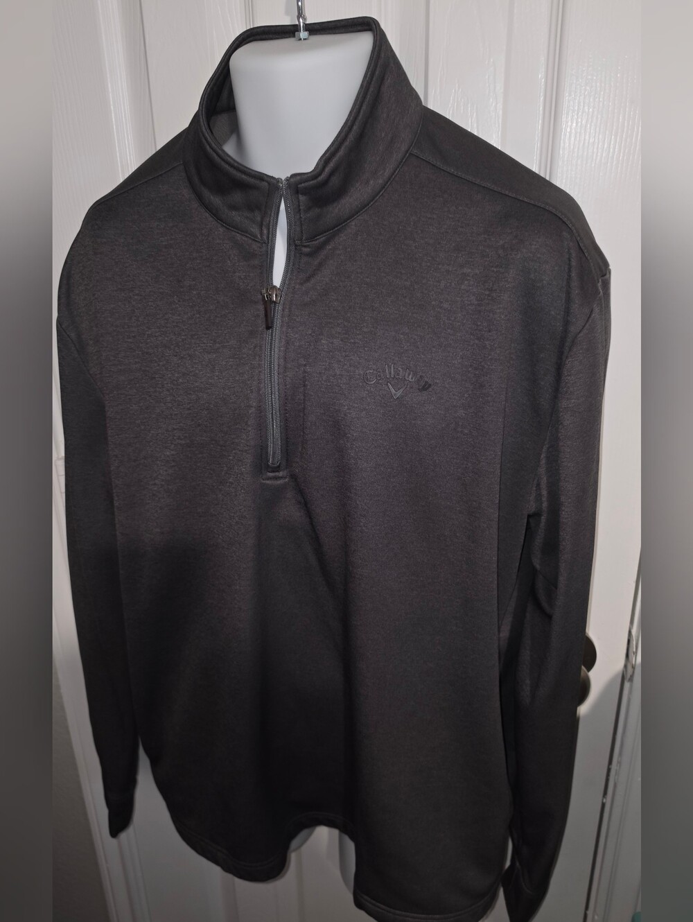 Men's Callaway Long Sleeve Quarter-Zip Golf Pullover Dark Gray, Size XXL